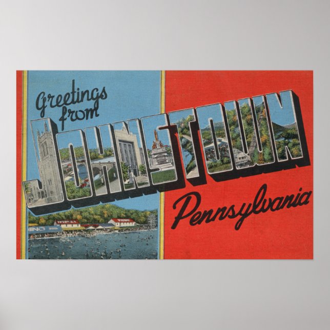 Johnstown, Pennsylvania - Large Brev Scenes Poster (Framsidan)