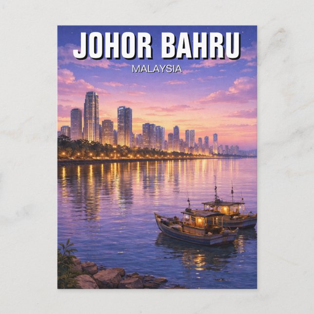 Johor Bahru Malaysia Vykort (Framsida)
