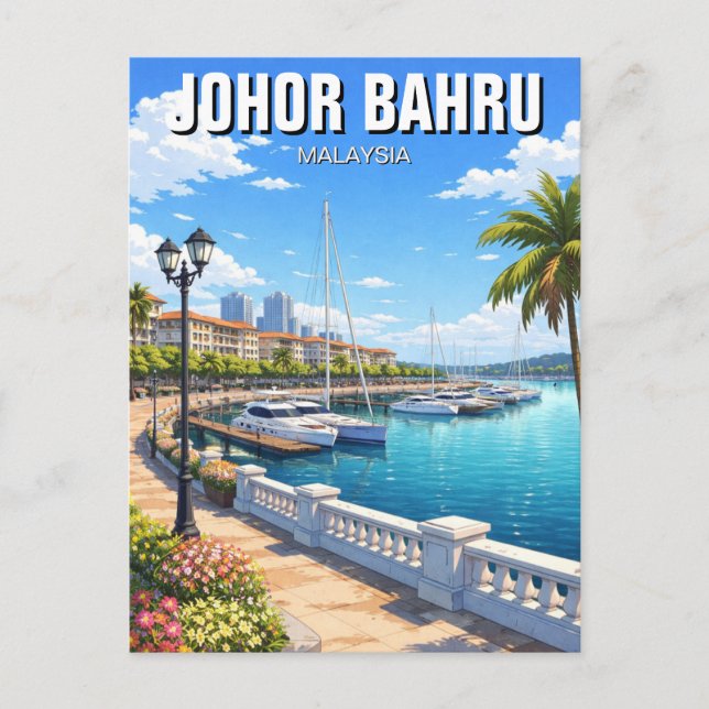 Johor Bahru Puteri Harbour Malaysia Vykort (Framsida)