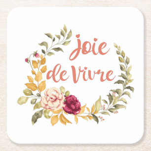 Joie de Vivre Fransk Sayed Underlägg Papper Kvadrat