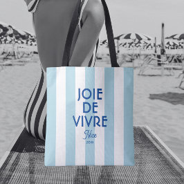 Joie De Vivre Nice Blue Cabana Rand Fransk Tygkasse
