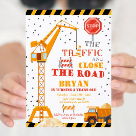 Join the Crew Boy Construction Birthday Invitation Inbjudningar