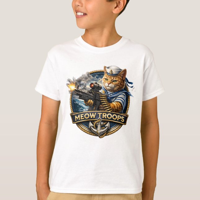 Join the Elite. Join the Meow Troops T Shirt (Framsida)