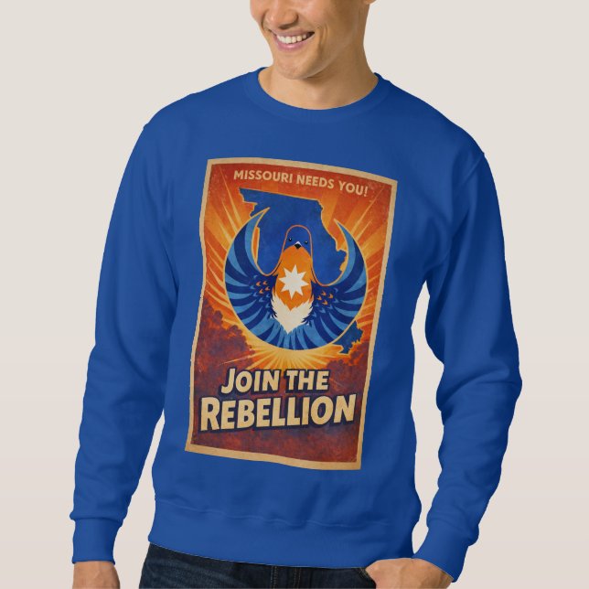 Join the Rebellion Missouri Rebel Star Bird Shirt  Lång Ärmad Tröja (Framsida)