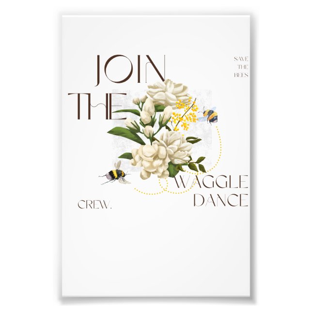 Join the Waggle Dance Crew: Elegant Bee & Jasmine  Fototryck (Framsidan)