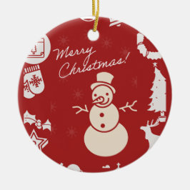 "Join Us for a Holly Jolly Christmas Party!" Julgransprydnad Keramik