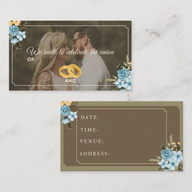Join Us For our Wedding Celebration! Visitkort (Fram/baksida)