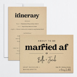 Joint Bachelor & Bachelorette Party Itinerary Inbjudningar