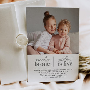 Joint Birthday-inbjudan för fotoflickor - skript Inbjudningar