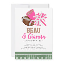 Joint Combined Födelsedagsfest inbjudan Boy Girl