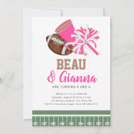 Joint Combined Födelsedagsfest inbjudan Boy Girl