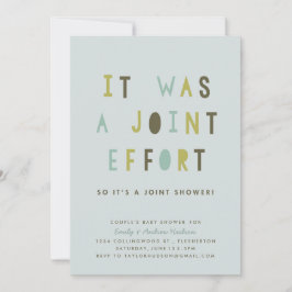Joint Effort Couple's Baby Shower-inbjudan Inbjudningar