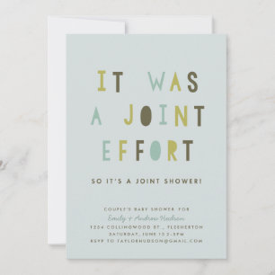 Joint Effort Couple's Baby Shower-inbjudan Inbjudningar