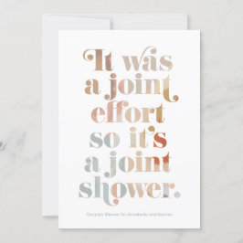 Joint Effort Couple's Baby Shower-inbjudan Inbjudningar