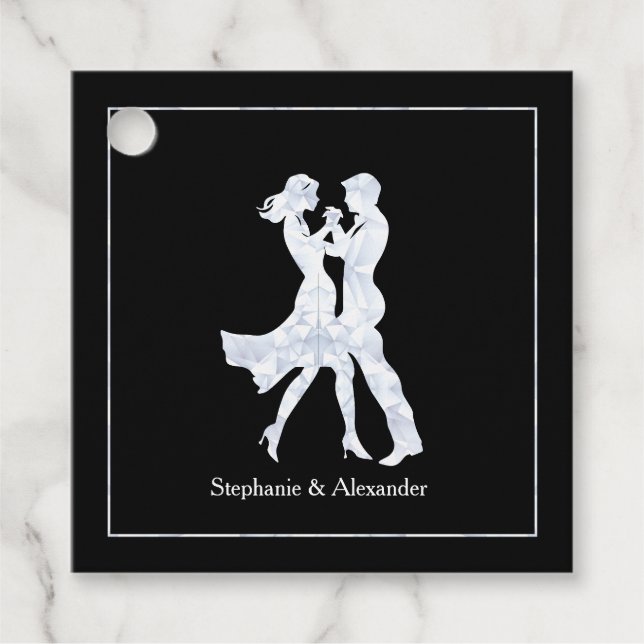 Joint Födelsedagsfest Vuxnas Golden Dance par Gåvor Etiketter (Framsida)