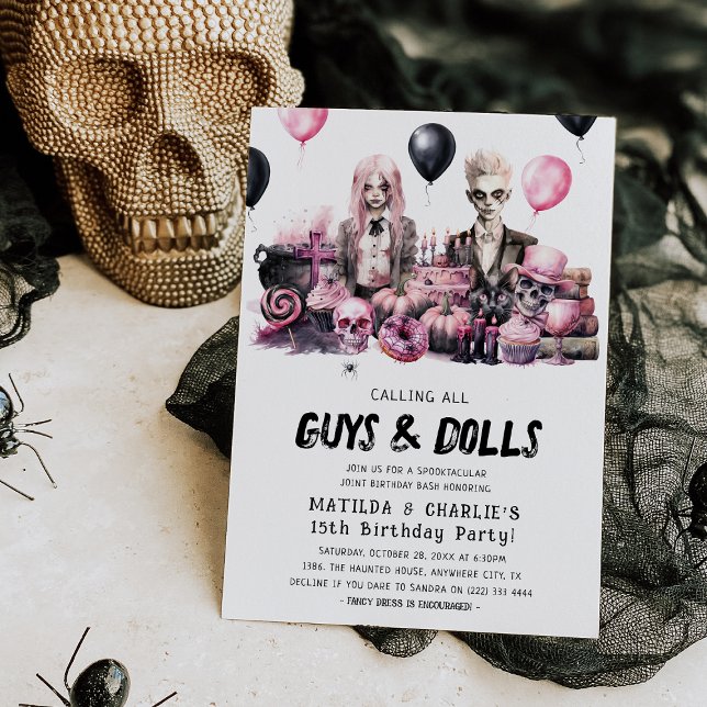 Joint Halloween Spooktacular Birthday Bash Inbjudningar (Skapare uppladdad)