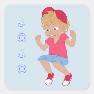 JoJo - Lt Slösa Bkgrd Fyrkantigt Klistermärke