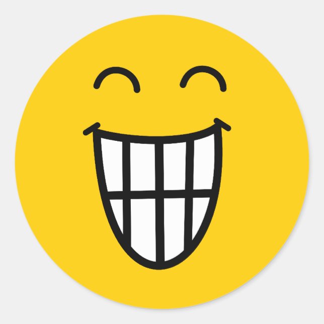 Jokande runt ansikte klistermärke (Framsida)