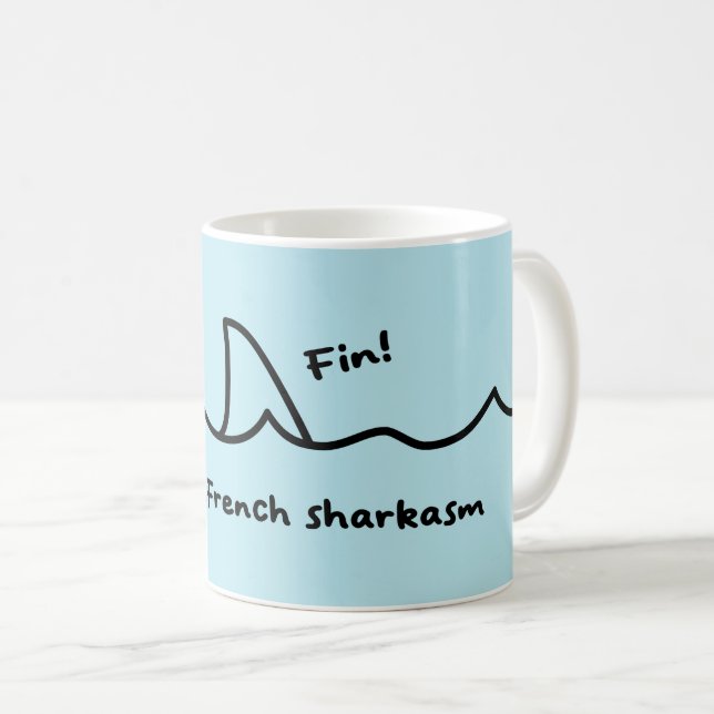 Joke-Fransk för haj Fin Kaffemugg (Framsida höger)