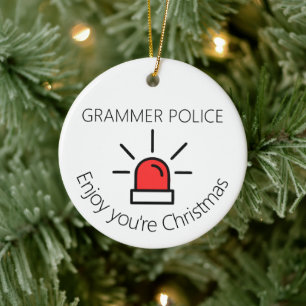 Joke Grammar polisens hemliga julklapp Julgransprydnad Keramik