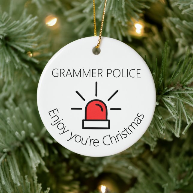 Joke Grammar-polisens hemliga julklapp Julgransprydnad Keramik (Träd)