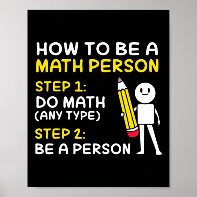 Joke how to be a Math Person Lycklig 100 Days of S Poster (Framsidan)