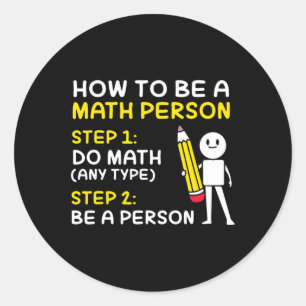 Joke how to be a Math Person Lycklig 100 Days of S Runt Klistermärke