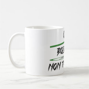 Joke-meddelande om åldersgrafik och ord kaffemugg