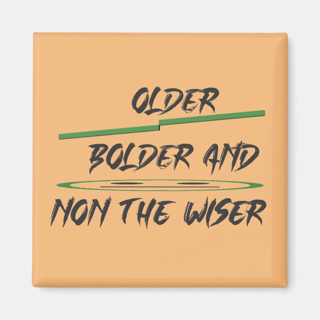 Joke-meddelande om åldersgrafik och ord magnet (Framsidan)