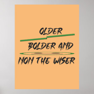 Joke-meddelande om åldersgrafik och ord poster