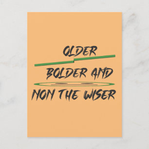 Joke-meddelande om åldersgrafik och ord vykort