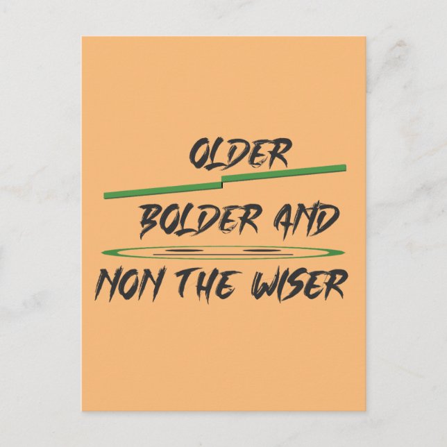 Joke-meddelande om åldersgrafik och ord vykort (Framsida)