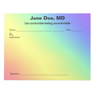 Joke prescription rainbow - 11" x 8.5" Notepad Anteckningsblock