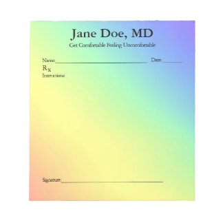 Joke prescription rainbow pad  - 5.5" x 6" Notepad Anteckningsblock