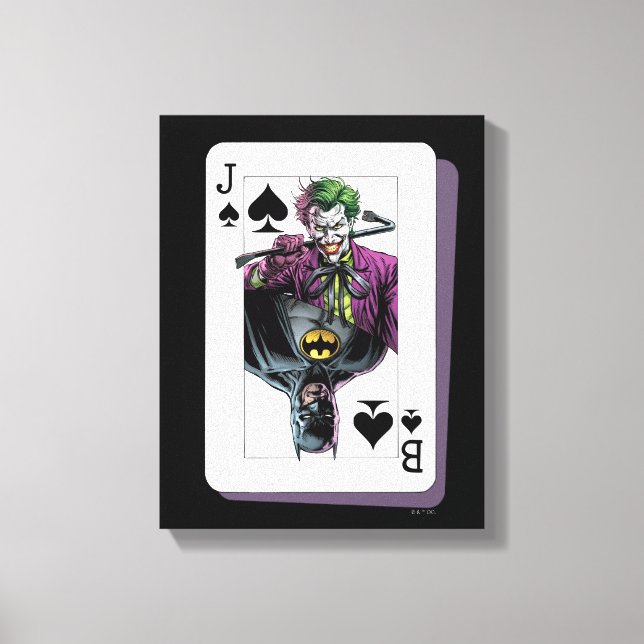 Joker and Batman Spade Playing Card Illustration Canvastryck (Framsida)