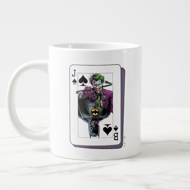 Joker and Batman Spade Playing Card Illustration Jumbo Mugg (Vänster)