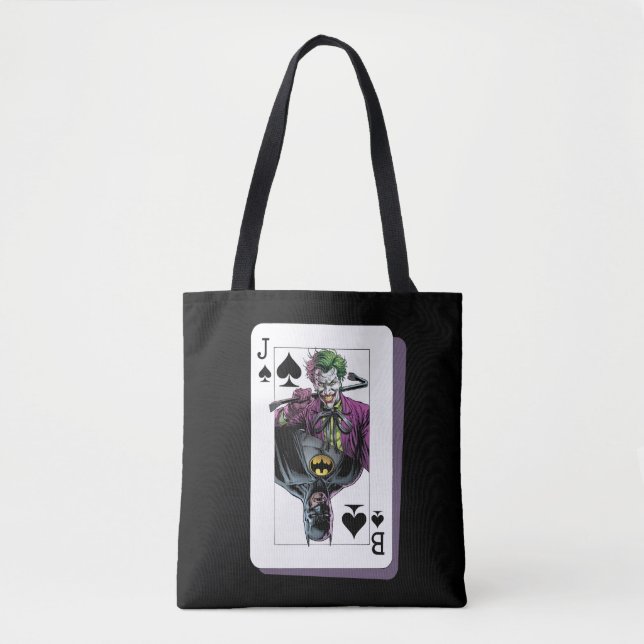 Joker and Batman Spade Playing Card Illustration Tygkasse (Framsida)