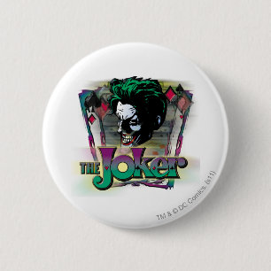 Joker - Ansikte och Logotyp Knapp