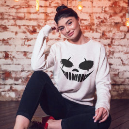 Joker Ansikte Scary Halloween T-Shirt Lång Ärmad Tröja