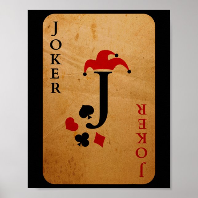 Joker Card Costume Halloween Deck of Cards Poster (Framsidan)