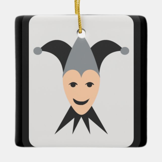 Joker Card Emoji Julgransprydnad Keramik (Framsida)
