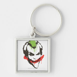 Joker Graffiti Fyrkantig Silverfärgad Nyckelring