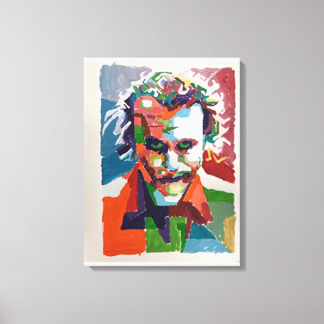 Joker Handmålad av Mark Elsen Canvastryck (Framsida)