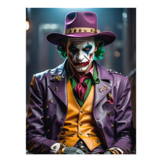Joker in Purple Hat and Jacket Fototryck