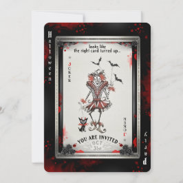 Joker & Little Black Hund Halloween Card Inbjudningar