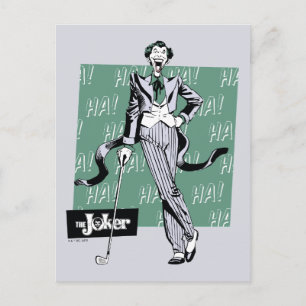 Joker med golfklubba vykort