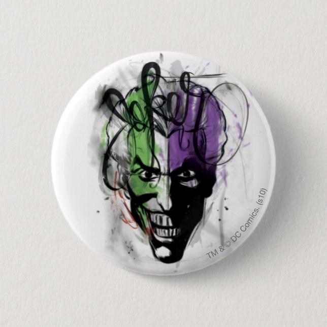 Joker Neon Airbrush Porträtt Knapp (Framsida)