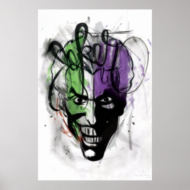 Joker Neon Airbrush Porträtt Poster (Framsidan)