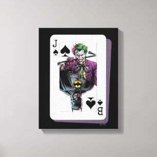 Joker och Batman Spader Spelkort Illustration Canvastryck