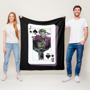 Joker och Batman Spader Spelkort Illustration Fleecefilt